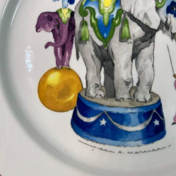Villeroy & Boch Circus-Themed Porcelain Plate Le Cirque Elephant Ringmaster - Picture 3 of 7